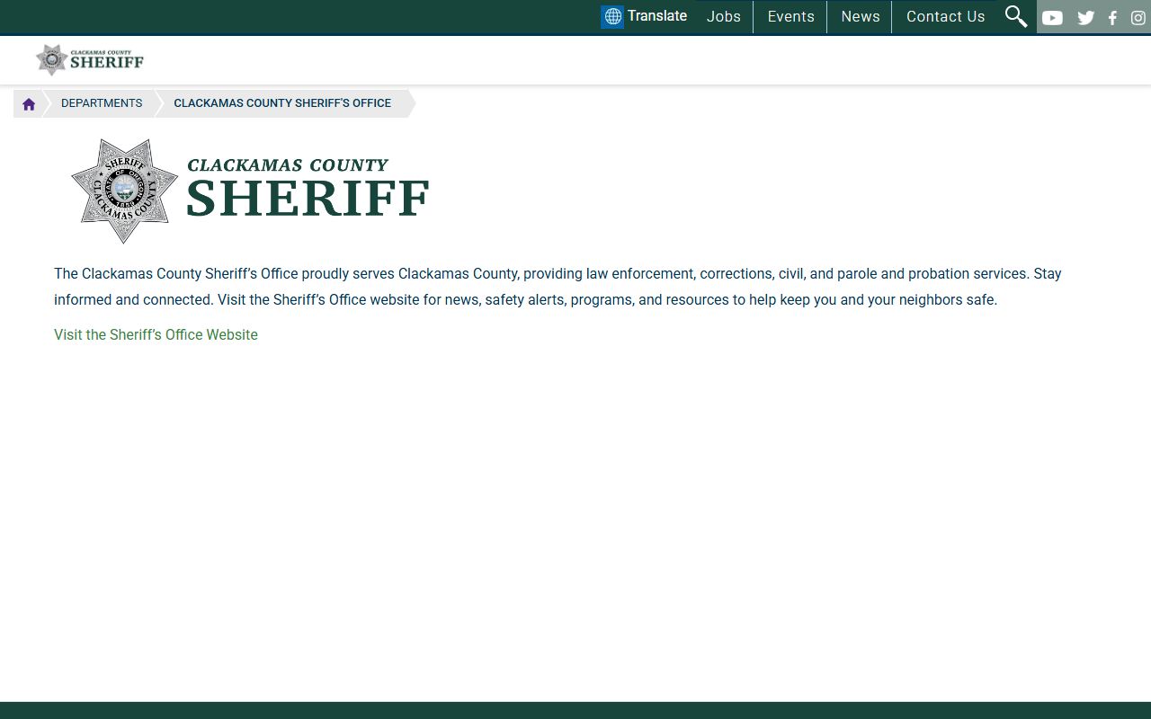Clackamas County Sheriff's Office booking reports and arrest records