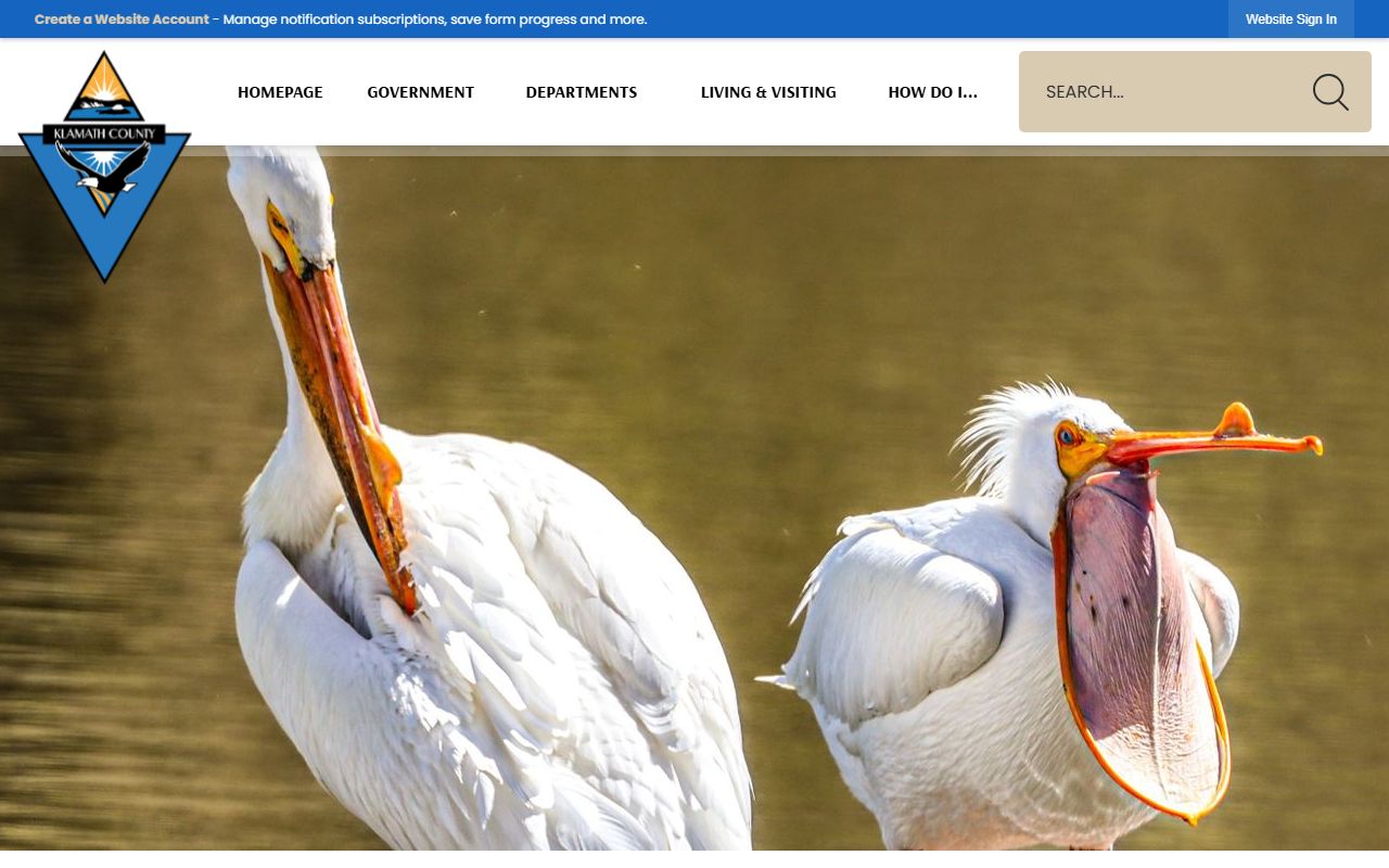 Klamath County Sheriff's Office website for booking reports and jail information