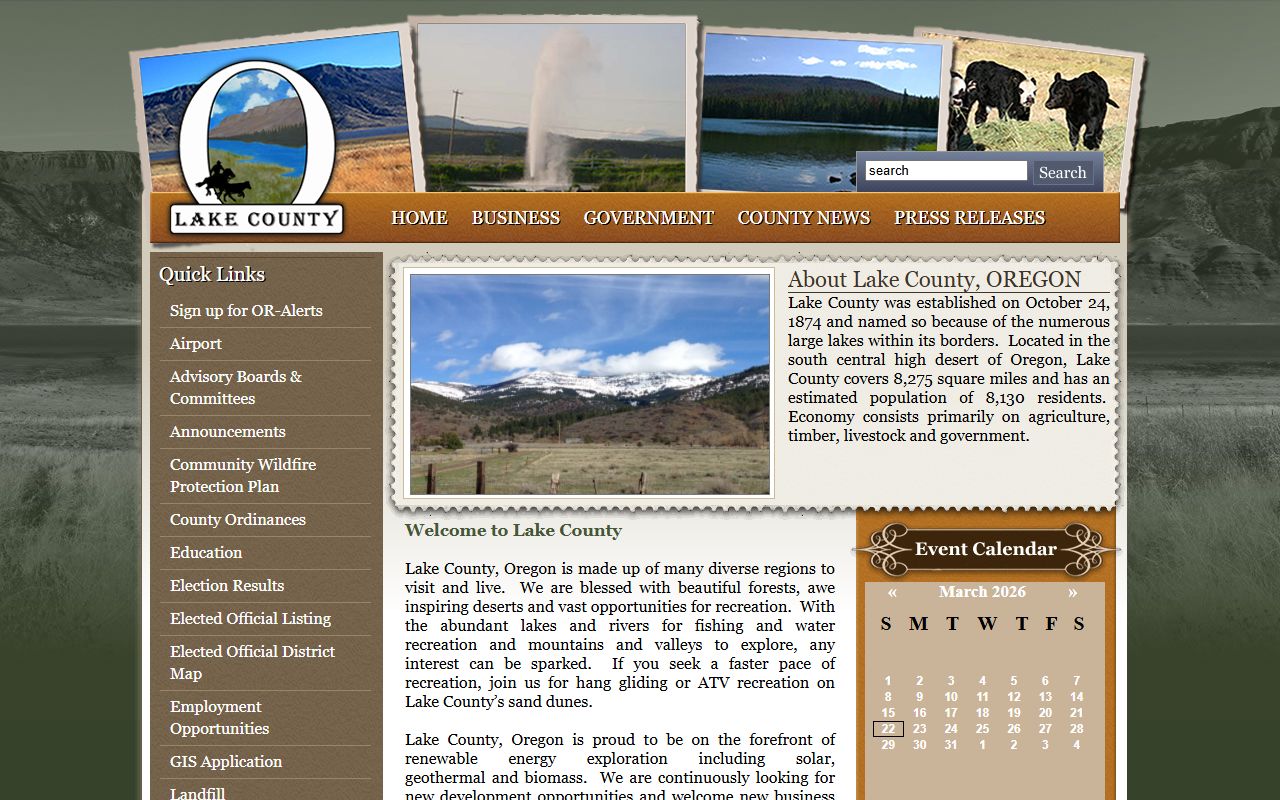 Lake County Sheriff's Office website for booking reports and jail records