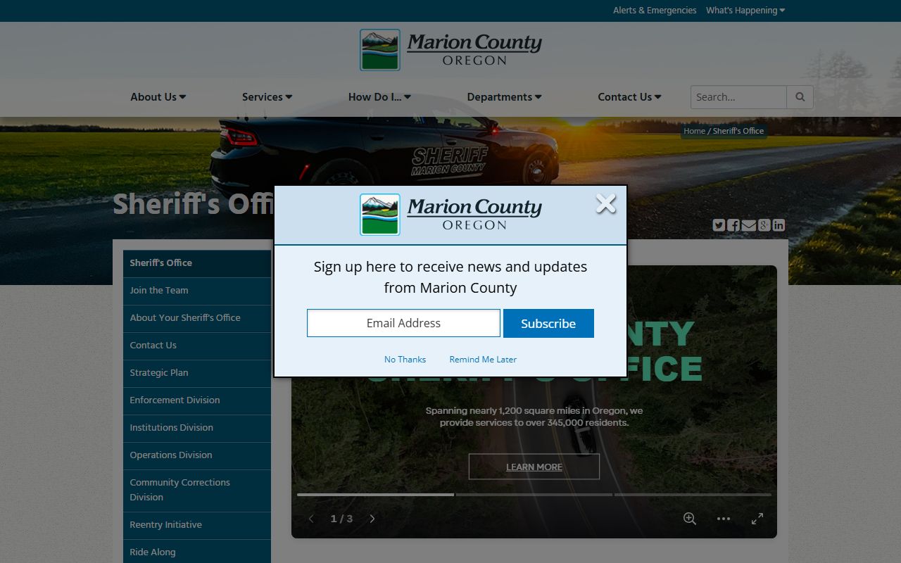 Marion County Sheriff Office website for booking reports
